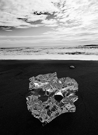 Volcanic Beach with iceberg, Iceland